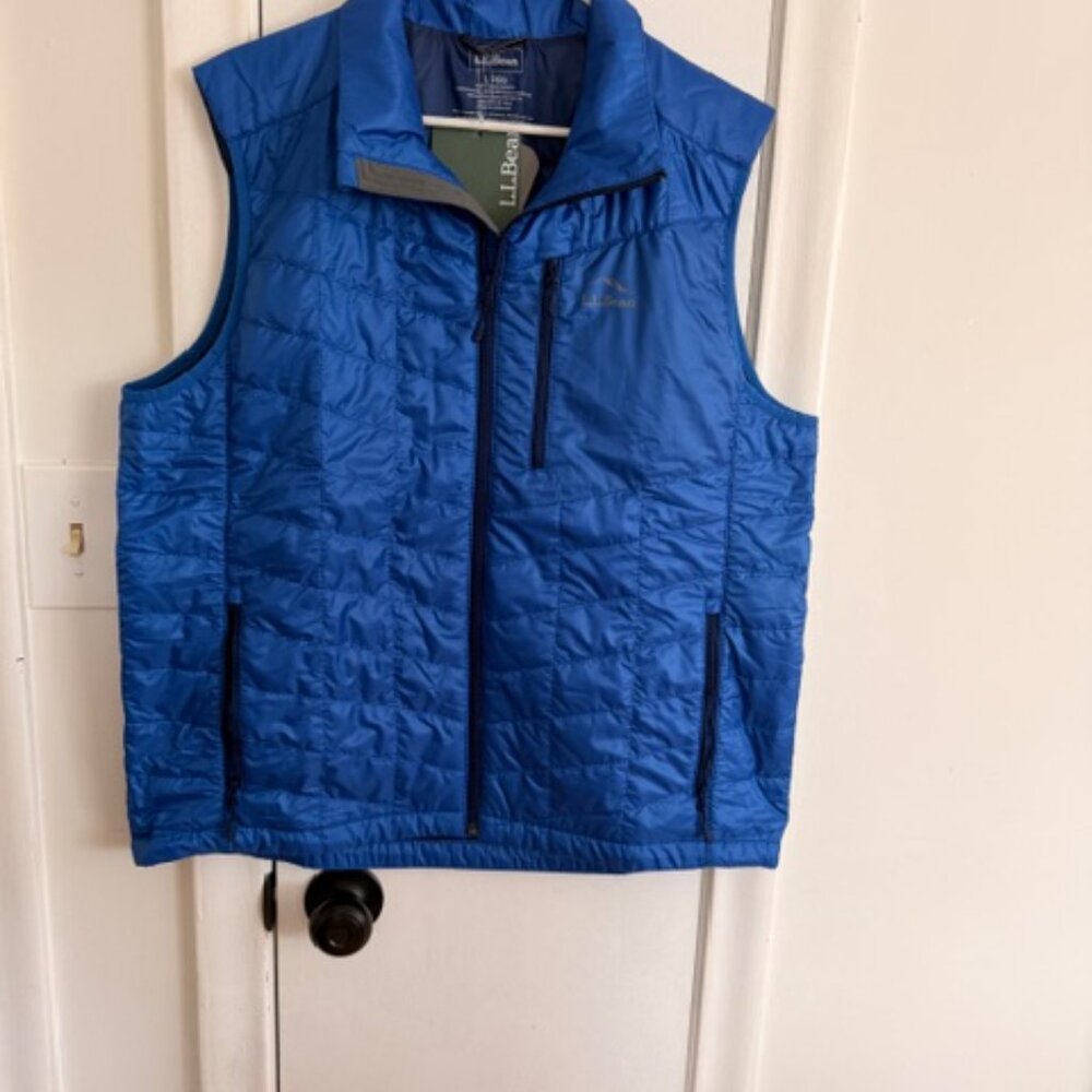 LL Bean Primaloft Packaway Vest Mens Large Sapphire Blue Lightweight Outdoor - Picture 7 of 7